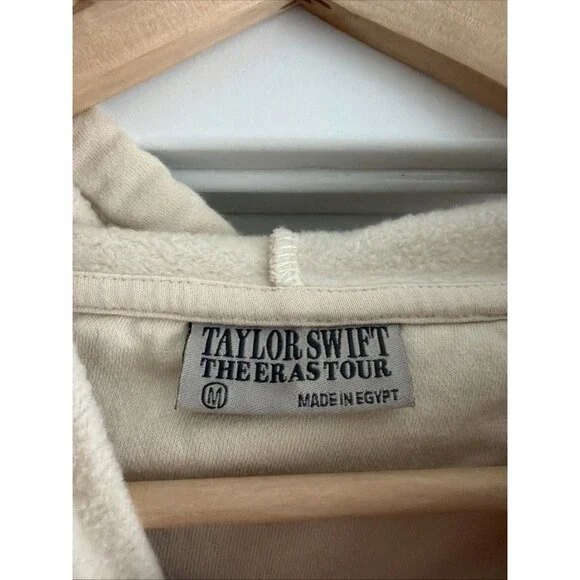 Taylor Swift The Eras Tour Official Merchandise Hoodie Cream Size Med Oversize - Picture 4 of 5